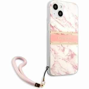 Guess TPU Marble Stripe Case iPhone 13 Mini růžový