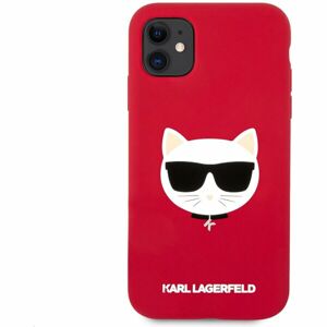 Karl Lagerfeld Choupette Head silikonový kryt iPhone 11 červený