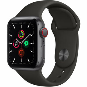 Apple Watch SE Cellular 40mm vesmírně šedý hliník s černým sportovním řemínkem