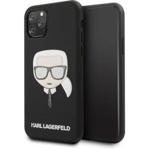 Karl Lagerfeld Embossed Glitter KLHCN58GLBK kryt iPhone 11 Pro černý