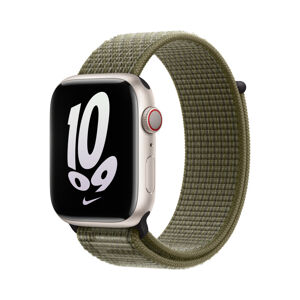 Apple Watch 45mm sekvojovozeleno/platinový Nike provlékací sportovní řemínek