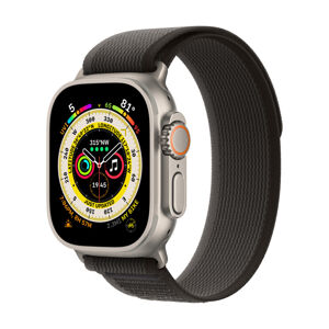 Apple Watch 49/45/44mm černý/šedý trailový tah - S/M