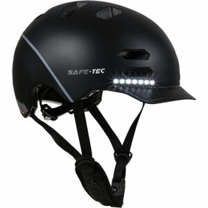 Safe-Tec SK8 chytrá helma na skate, kolobežku S (53cm- 55 cm) černá