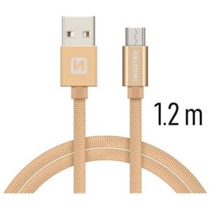 SWISSTEN Textile kabel USB / micro USB 1,2 m zlatý
