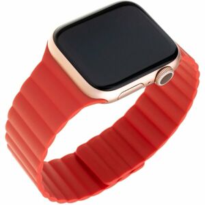 FIXED Magnetic Strap silikonový řemínek s magnetickým zapínáním Apple Watch 38 mm/40 mm červený