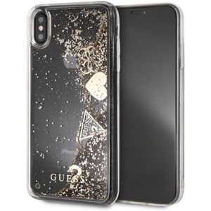 Guess Glitter Case Hearts iPhone XS Max zlaté