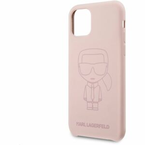 Karl Lagerfeld Iconic Outline silikonový kryt iPhone 11 Tone on Tone růžový