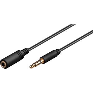 PremiumCord Kabel Jack 3,5mm 4 pinový M/F 1m pro Apple iPhone, iPad, iPod