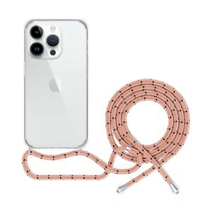 EPICO transparentní kryt se šňůrkou pro iPhone 14 Pro Max růžová