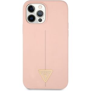 Guess Silicone Line Triangle kryt iPhone 12/12 Pro růžový