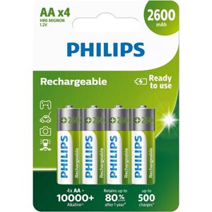 Philips R6B4B260/10 Nabíjecí baterie - 4x AA 2600mAh (Připraveny k použití)