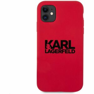 Karl Lagerfeld Stack Black Logo silikonový kryt iPhone 11 červený
