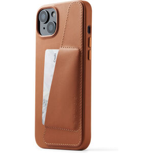 Mujjo Full Leather Wallet pouzdro iPhone 15 Plus světle hnědý