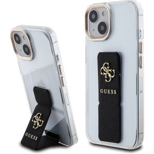 Guess PU Grip Stand 4G Metal Logo kryt iPhone 15 černý