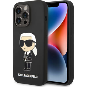 Karl Lagerfeld Liquid Silicone Ikonik NFT kryt iPhone 15 Pro černý