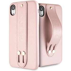 Guess Saffiano Strap pouzdro iPhone XR růžové