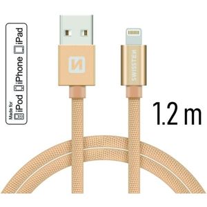 SWISSTEN Textile kabel USB / Lightning MFi 1,2 m zlatý