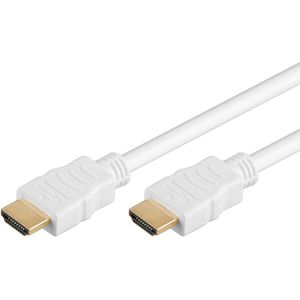 PremiumCord HDMI High Speed + Ethernet kabel,bílý, zlacené konektory, 1,5m