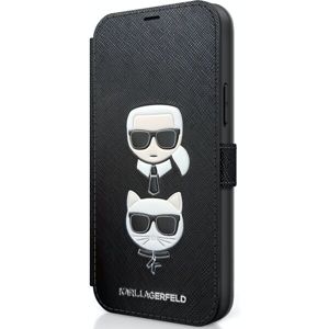 Karl Lagerfeld Saffiano K&C Heads Book pouzdro iPhone 12 Pro Max 6.7" černé