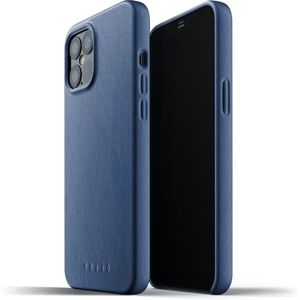 Mujjo Full Leather kryt Apple iPhone 12 Pro Max modrý