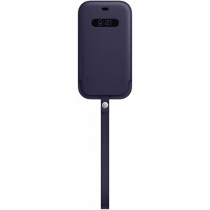Apple kožený návlek s MagSafe na iPhone 12 / 12 Pro temně fialový