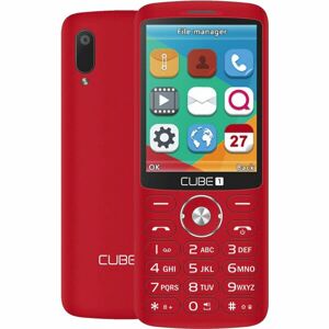 CUBE1 F700 elegantní tlačítkový telefon červený
