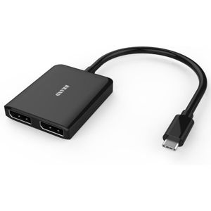 PremiumCord MST Adaptér USB3.1 typ-C - 2x DisplayPort stříbrný
