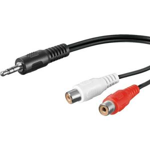 PremiumCord kabel Jack 3,5mm-2xCINCH M/F 0,2m