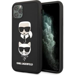 Karl Lagerfeld 3D Rubber Heads kryt iPhone 11 Pro Max černý