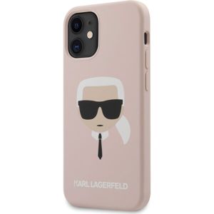 Karl Lagerfeld Head silikonový kryt iPhone 12 mini 5.4" světle růžové
