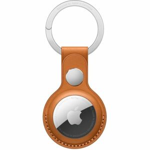 Apple AirTag kožená klíčenka zlatohnědá