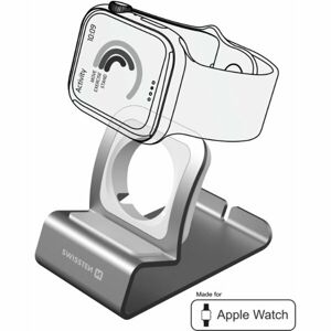 SWISSTEN hlinikový stojánek pro Apple Watch stříbrný