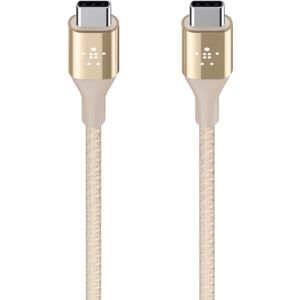 Belkin DuraTek Premium Kevlar datový kabel USB-C, 1,2m, zlatý