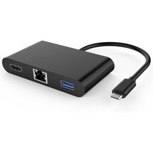 PremiumCord Převodník USB-C 3.1 na HDMI + Audio + USB 3.0 + RJ45 + PD charge