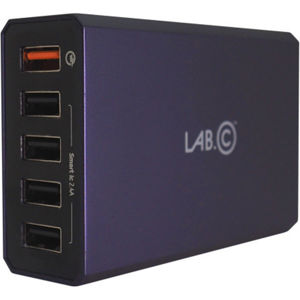 LAB.C X5 Pro síťová nabíječka 5xUSB 1xQC modrá