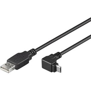 PremiumCord kabel USB 2.0 A-Micro USB B lomený 90° 1,8m