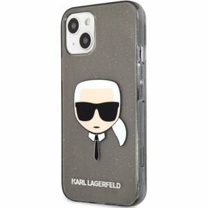 Karl Lagerfeld TPU Full Glitter Karl Head Cover iPhone 13 mini černý