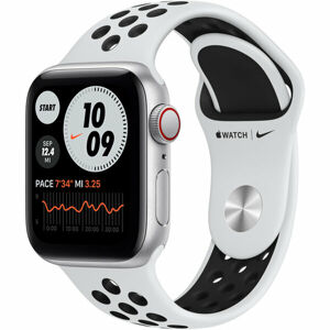 Apple Watch Nike SE Cellular 40mm stříbrný hliník s platinovým/černým sportovním řemínkem