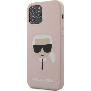 Karl Lagerfeld Head silikonový kryt iPhone 12 Pro Max 6.7" světle růžové