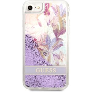 Guess Liquid Glitter Flower kryt iPhone 7/8/SE (20/22) fialový