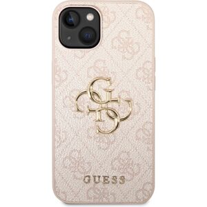 Guess PU 4G Metal Logo kryt iPhone 14 Plus růžový