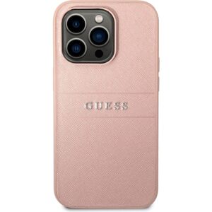 Guess PU Leather Saffiano kryt iPhone 14 Pro Max růžový