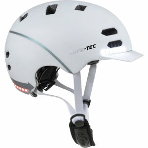Safe-Tec SK8 chytrá helma na skate, kolobežku L (58cm- 61 cm) bílá