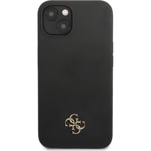 Guess 4G Silicone Metal Logo kryt iPhone 13 černý