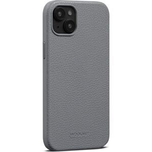Woolnut kožený kryt pro iPhone 15 Plus šedý