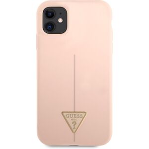 Guess Silicone Line Triangle kryt iPhone 11 růžový
