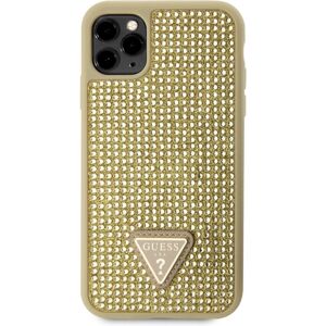 Guess Rhinestones Triangle Metal Logo kryt pro iPhone 11 Pro zlatý