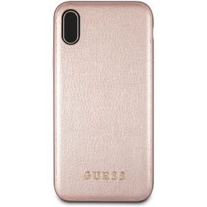 Guess PU Leather Hard Case GUHCI65IGLRG Iridescent iPhone XS Max růžově zlaté