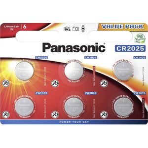 Panasonic CR2025 lithiová baterie, 6 ks