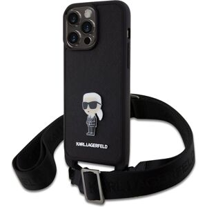 Karl Lagerfeld Saffiano Crossbody Metal Ikonik kryt iPhone 15 Pro Max černý